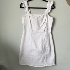 White denim mini dress